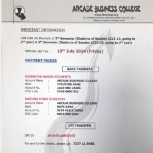 सेमेस्टर शुल्क के बारे में जानने के लिए यहाँ क्लिक करें : (Arcade Business College: No. 1 college for BCA and BBM).