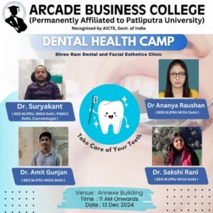 Notice for Dental Health Camp.