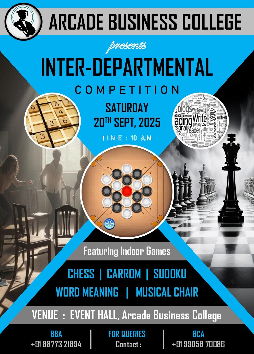 Arcade Business College Presents – Inter Departmental Indoor Games Competition 2025…..