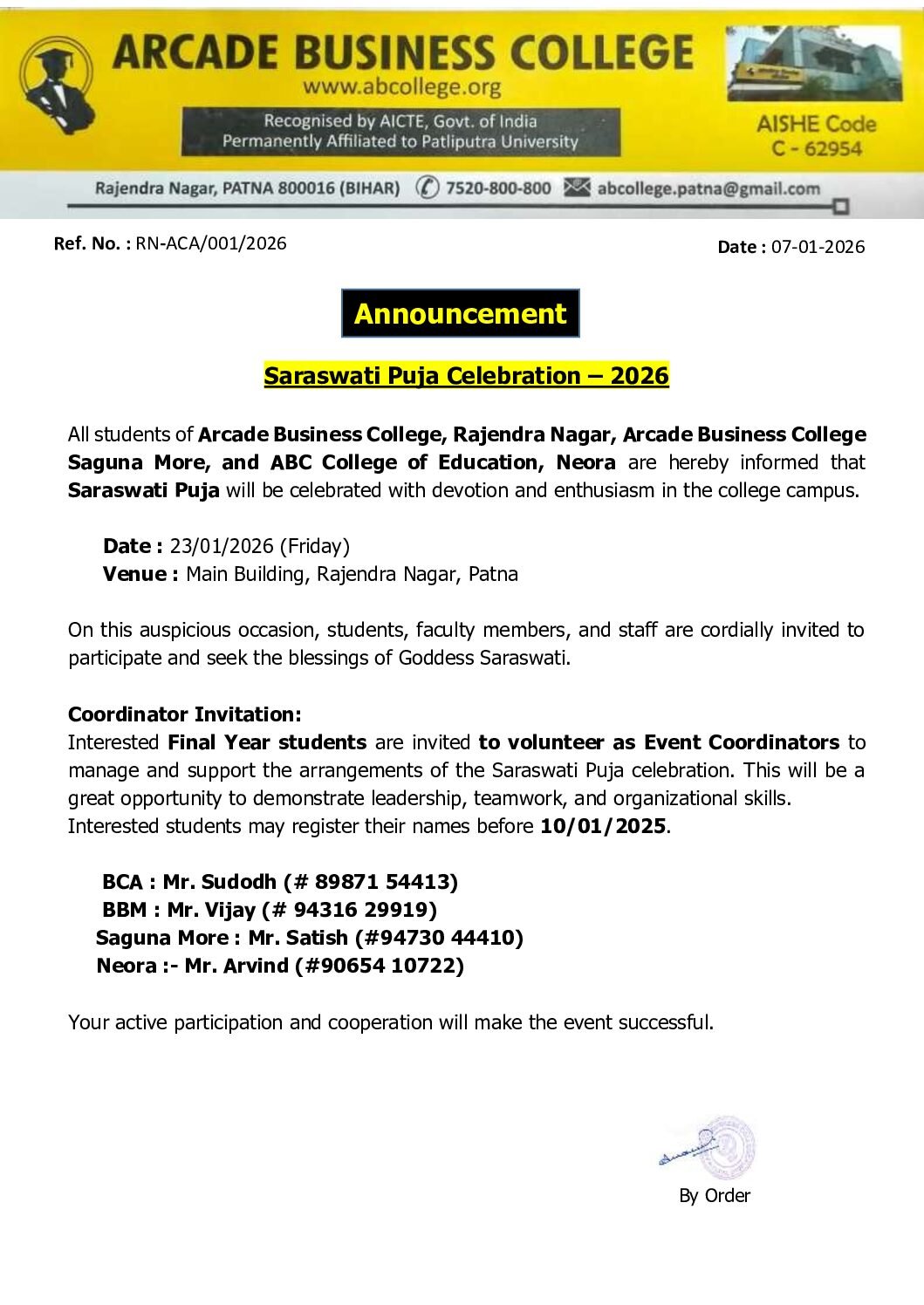 Saraswati Puja Celebration – 2026.